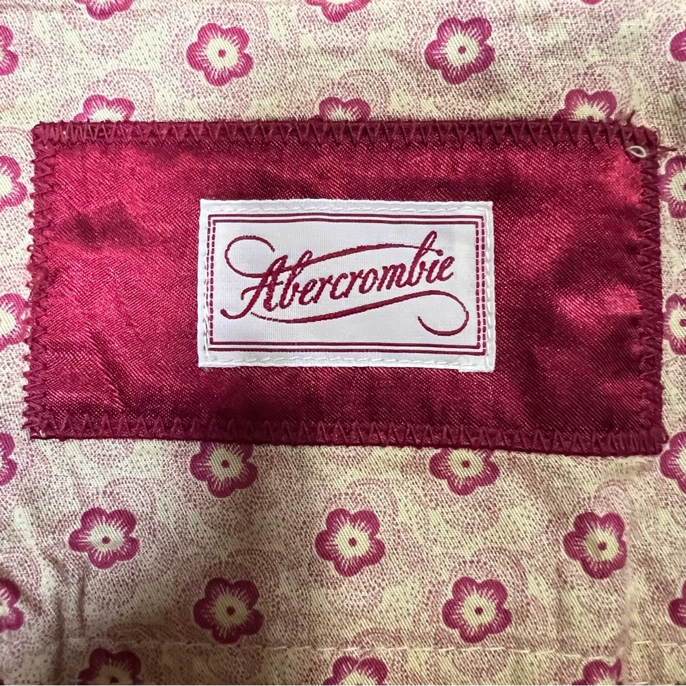 VTG Y2K Abercrombie & Fitch Pleated Wool Micro Mini Skirt Red Plaid Button Sz 10 - Picture 8 of 10